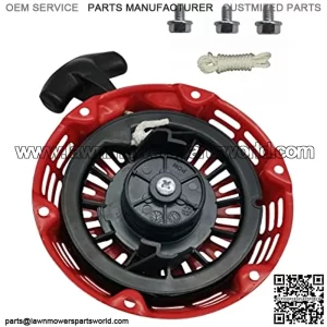 GX160 Recoil Starter w/Pull Cord for Honda GX200 GX120 Pull Start Assembly Replacement Red 28400-ZH8-023YA 28400-Z0T-003ZB 28400-ZH8-023ZB 28400-ZH8-023ZG 28400-Z4M-305ZB 28400-Z0T-003ZB