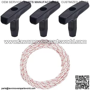 Newflager 3 Pieces Starter Handle with Recoil Starter Rope 10-Meter (Diameter: 3.0mm) Pull Cord for Lawn Mower Chainsaw Trimmer Edger Brush Cutter Engine Parts