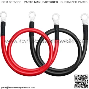 6 AWG 20 Inches (Each) Battery Cables Set with Terminals, 3/8-Inch Lugs (Positive and Negative) for Motorcycle, Automotive, Marine, Solar, ATV, RV, Mower, Oxygen-Free