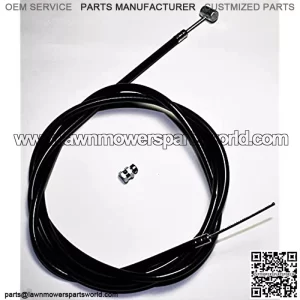 Go Kart Mini Bike Brake Cable 64" long with 3/8" barrel & Wire Stop.