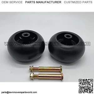 2 pcs Deck Wheels + Shoulder Bolts, Lock Nuts for 133957 174873 532133957 532174873 Craftsman Poulan Husqvarna. 734-03058, 753-04856. Murray 92683, 92265. M84690