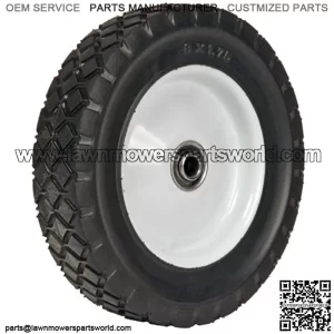 Martin Wheel 875-OF 8 by 1.75-Inch Light Duty Steel Wheel for Lawn Mower, 1/2-Inch Ball Bearing, 1-3/8-Inch Offset Hub, Diamond Tread