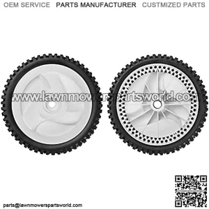532403111 194231X427 Front Drive Wheels Fit for Craftsman Mower - Front Drive Tires Wheels Fit for Craftsman & HU Front Wheel Drive Self Propelled Lawn Mower Tractor, 2 Pack, White
