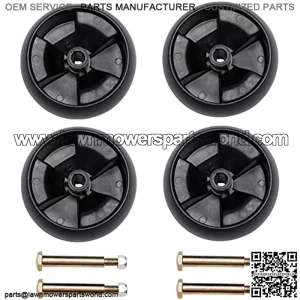 Lawn Mower Deck Wheel Kit Set of 4 Replaces 734-04155, 112-0677 Compatible with Cub Cadet, MTD, Troy Bilt & More 42" 46" 50" 54" Decks