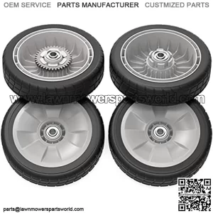 Lawn Mower Front & Rear Wheels Set of 4 Replacement For Honda lawnmower 44710-VL0-L02ZB, 42710-VE2-M02ZE