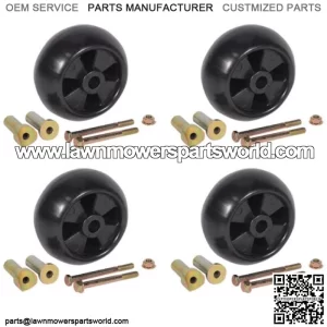 4 Deck Wheels w Bolts for Craftsman 174873, GT 5000, Fits Husqvarna 532174873 +
