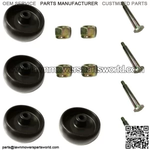 4 New Deck Wheels Fits John Deere L100 L110 L120 L130 L105 L107 w/Bolts & Nu