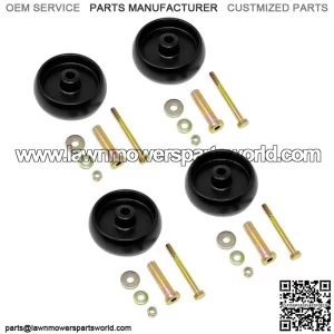 (4) Mower Plastic Deck Wheels For John Deere G100 L100 L105 L107 L110 L120 L130