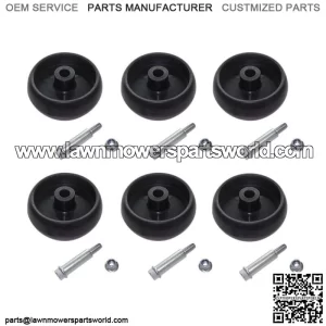 6 Pack Deck Wheels Fits John Deere GX10168 D100-D170 E110-E180 G100 L100-L130
