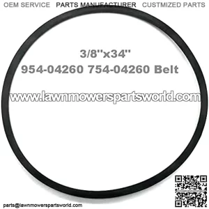Replacement 3/8"X34" 954-04260 Snowthrowers Drive Belt for MTD Cub Cadet 954-04260 754-04260