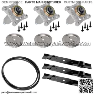 54" Deck Blade Spindle Belt Pulley Kit For Husqvarna YTH2454 YTH24V54 YTH25K54