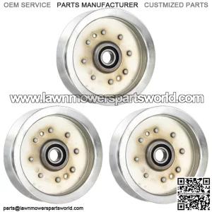 Flat Idler Pulley Set for John Deere L120 L130 L100 L110 L118 L111 D140 3-Pack