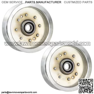 Flat Idler Pulley Set for John Deere L120 L130 L100 L110 L118 L111 D140 2-Pack