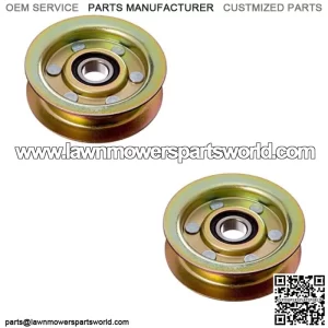 (2) Flat Idler Pulley Fits John Deere L110 L118 L120 L130 GY20067 GY22172