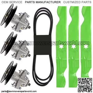 Spindle Belt Blade Kit for 50 inch Deck MTD Cub Cadet RZT/Troy Bilt Mustang/XP Zero Turn Mower