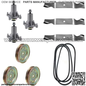 Rebuild Kit Fits Husqvarna GTH 2254 XPA 54" Mower Deck Spindle Blades Belt Pulle