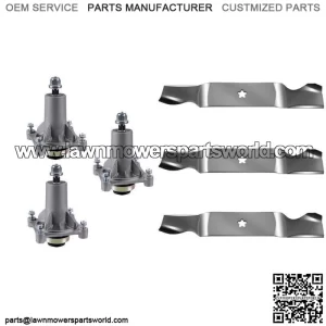 54" Mower Deck Lawn Mower Spindle & Blade Kit Fits Husqvarna YTH 2454 YTH2454