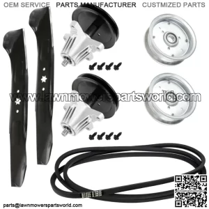Deck Spindle Blade Idler Pulley Belt Kit for Craftsman Troy Bilt T1600 Bronco