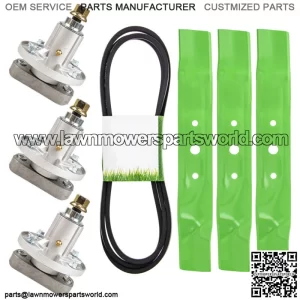 Blade Spindle Screw Belt Kit for Combo Set 48 Inch Deck John Deere L120 L130