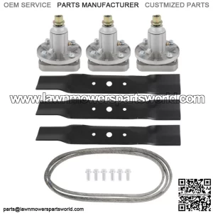 Deck Spindle Blade Belt Kit Fits John Deere L120 L130 GY20785 GY20050