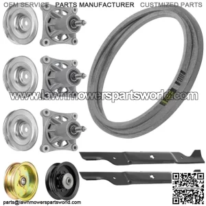 Spindle Blade & Pulley Belt for Husqvarna 461ZX PP46SZ 539112196 532174356 46"