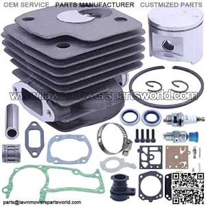 52mm Cylinder Piston For Husqvarna 372 372XP 371 365 362 Intake Manifold Gasket , Cylinder Piston Kit , Intake Manifold with Clamp , Piston Bearing , Spark Plug , Decompression Valve