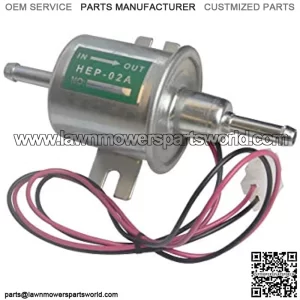 Electric Fuel Pump Universal Inline Low Pressure Heavy Duty 12V Metal Solid Petrol Gas Diesel HEP-02A Compatible with Carburetor 12 Volts