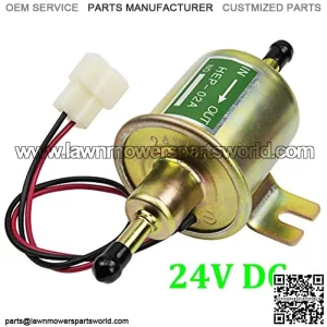 Universal 24V Low Pressure Heavy Duty Gas Diesel Inline Electric Fuel Pump HEP-02A (3-8 PSI) for Motorcycle Carburetor Lawn Mower