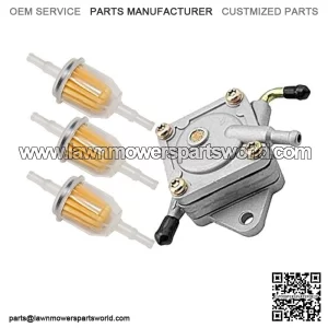 Fuel Pump AM109212 AM106164 AM101074 with 3pcs Fuel Filter Compatible with John Deere 112L 130 165 LX172 176 GT242 RX95 SX95 AMT600 4x2 Gator