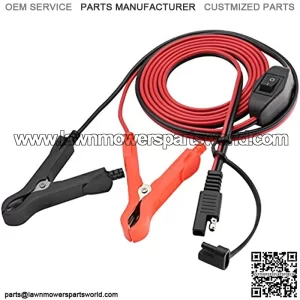 Extension Cable 16 AWG Wire Harness SAE to Battery Alligator Crocodile Clip12V DC Extension Cord with Switch Quick Connect/Disconnect Snap Action Cable(2.4m/7.8ft-Fuseless Box)