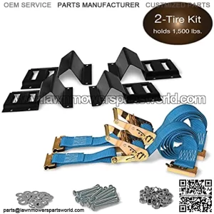 ATV Wheel Chock & Strap Kit | Trailer Tie Down System for ATV??s, UTV??s, & Mowers