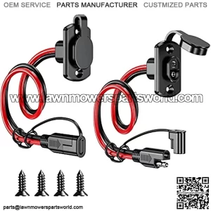 SAE Quick Connector Harness, SAE Adapter Male Plug to Female Socket Cable, 1FT 12AWG SAE Extension Cord [ 2 Pack ]