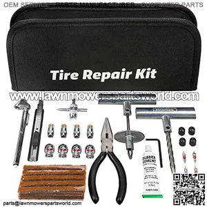 56 Pieces Tire Repair Tools Kit for Car, Trucks, Motorcycle, ATV, RV Universal Emergency Flat Tire Puncture Repair Patch Set with Portable Bag