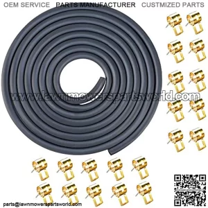 Meekear 3/16 Inch ID Fuel Line Kit, 10FT Rubber Fuel Line with 20 Pcs 2/5 Inch Adjustable Hose Clamps for Dirt Bikes, Motorcycles, Riding Mowers, Go Kart Small Engines