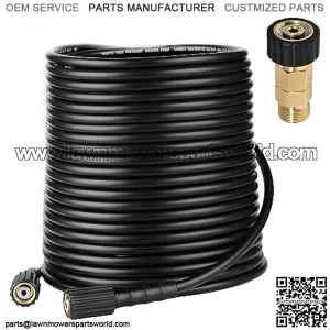 Pressure Washer Hose 100FT with Anti-Kink Swivel Adapter, 1/4" M22 Power Washer Hose Replacement for Ryobi, Troy Bilt, Greenworks, Generac, Honda High Pressure Cleaner, 3200 PSI