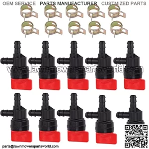 10 Pack 1/4" Fuel Shut Off Valve 90 Degree for 698181 494539 697944 35857 Lawn Mower