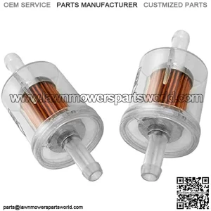 Small Engine Fuel Filter , 40-Micron Fuel Filter with barbs fits for 1/4?? inch 5/16?? Inch Fuel lines Replacement for Briggs&Stratton 691035 Kawasaki 49019-0027 AT-BFF
