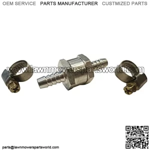 10mm, 3/8", Fuel Check Valve, Inline, One-Way, Non-Return, Aluminum, WITH CLAMPS, for Water, Gas, Diesel, Oils, on UTV, Quad, Snowmobile, Motorcycle, Jetski, Mower, Blower, Car, Truck, Tractor