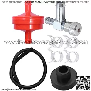 Fuel Hose Replacement for 3000 5000 6250 Watts Craftsman Coleman Powermate Maxa Generac Honda GX240 Generator Snowblower Snow Thrower with Fuel Filter Gas Tank Grommet Bushing Shut-Off Valve
