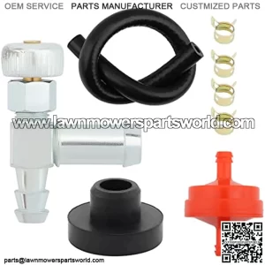 Tank Fuel Hose Filter Gas Shut-Off Valve Grommet Bushing Fits 3000 5000 6250 Watts Craftsman Coleman Powermate Maxa Generac GX240 Generator Snowblower Snow Thrower