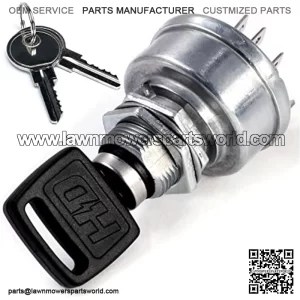 Premium Ignition Switch fits John Deere Gator 4x2 4x4 6x4 SR95 Military CS CX TH TS TX RSX XUV RSX850i RSX860i XUV620i XUV625i XUV825i XUV850D Sport Turf E-Gator HPX w/ 3 Keys & Carabiner