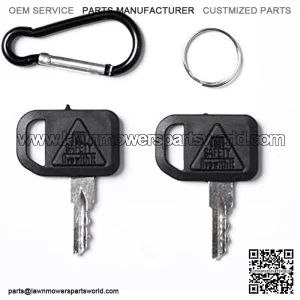 Replacement for John Deere Gator Ignition Keys Bobcat,AM131841,130 160 165, Gehl, Multiquip with Keychain, 2 Pack