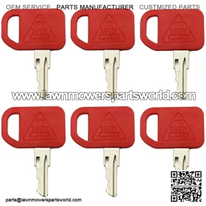 AT195302 6PCS Ignition Keys Replacement for John Deere Heavy Equipment Loader Backhoe Loader Tractors 1200 210C 310A 310C 410B 550B 700H 1050J 210LJ 250D 460E 410C 710D