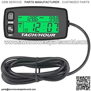 Digital Waterproof Small Gasoline Engines Maintenance Hour Meter RPM Tachometer Used for Generator Motorcycle Lawn Mower Chainsaw ATV Marine Outboard UTV Snowmobile Boat