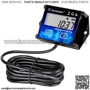 Digital Hour Meter Tachometer Gauge RPM Alert Backlights Display Battery Replaceable for 2/4 Stroke Small Gas Engine Used on Lawn Mower Generator Outboard Motor ATV Snowmobile Chainsaw