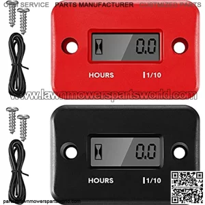 2 Pieces Inductive Hour Meter for Gas Engine Lawn Mower Dirt Bike Motorcycle Motocross Snowmobile Karting Marine ATV Boat Outboard Motor Generator Waterproof Hour Meters (Black, Red)