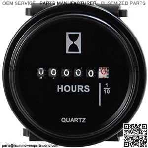 Runleader HM009 DC 6V to 80V Round Hour Meter Snap in Quartz Hour Meter Mechanical Timer for Boat Auto Atv Utv Snowmobile Lawn Mower Tractors Vehicle Cars Fork Lifts Trucks Marine Generator