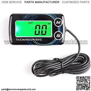 Digital Tachometer Tach Hour Meter Gasoline Engine Gauge Waterproof Maintenance Reminder Alert RPM Backlight for Chainsaw Lawn Mower Air Compressor Generator Snowmobile Marine ATV Motorcycle Boat