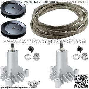 42 Inch Mower Parts Deck Rebuild Kit for AYP  Poulan  with 130794 Heavy Duty Spindles,2 Pulleys 173436, Deck Belt 144959 95"