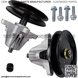 918-04822A 918-04822B 04822 618-04822 918-04889 Spindle Assembly Troy bilt Pony Spindle Replaces MTD and 42 Inch Deck Lawn Mowers, Spindle with Pulley, Tapped Bolt and Zerk Fitting, 2 Pack